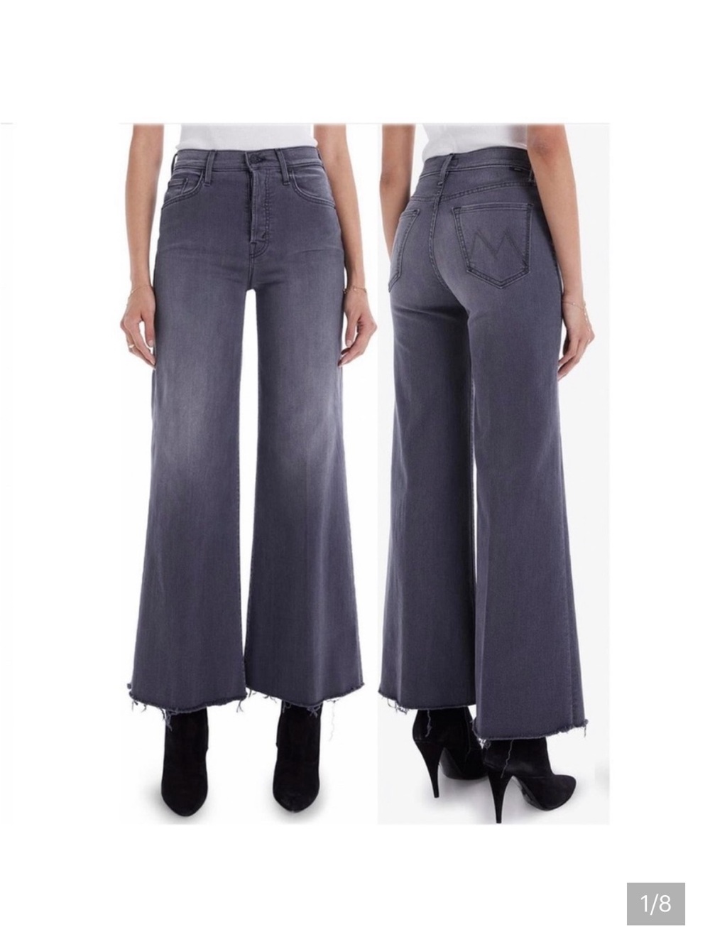 MOTHER The Tomcat Roller
Frayed Wide Leg Jeans in Dancing in the Moonlight